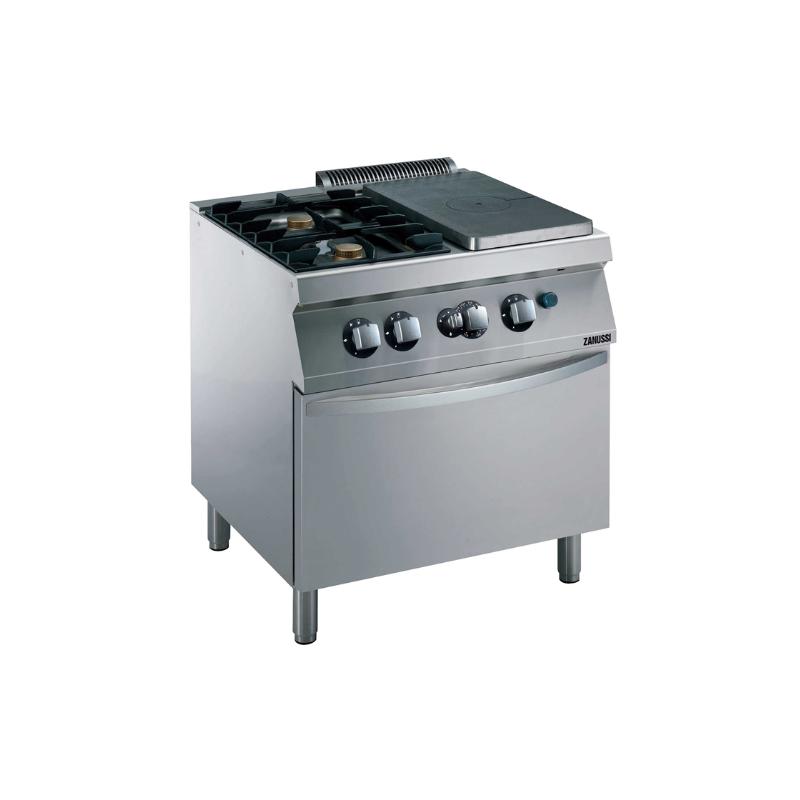 Fourneau 2 feux et taque sur armoire + four Zanussi by Electrolux