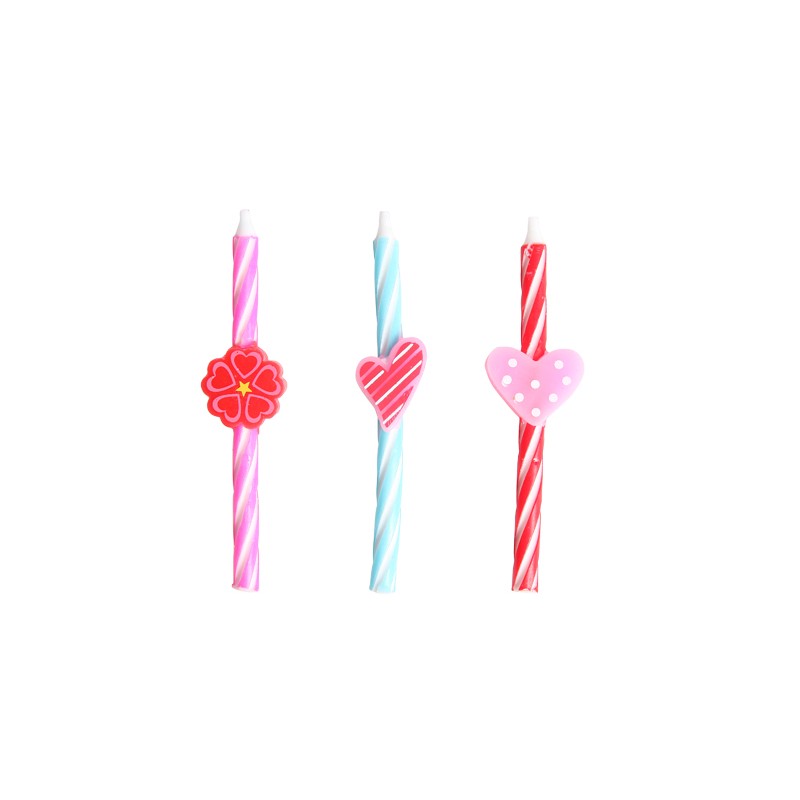 Set de 6 bougies mini love Ø0.5xh8cm