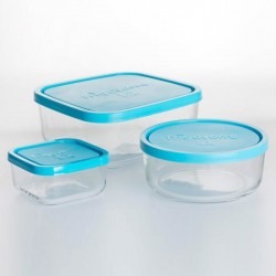 Set de 3 boites frigo verre