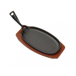 PLAT EN FONTE OVAL AVEC SOUS PLAT 24X14CM VOGUE