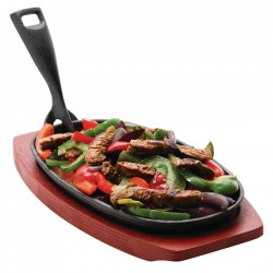 PLAT EN FONTE OVAL AVEC SOUS PLAT 24X14CM VOGUE