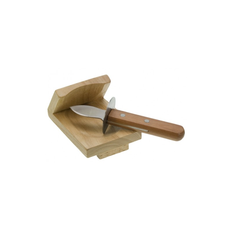 Couteau à huitre + support en bois. Materiel-horeca | Nos meilleures ventes de materiel horeca au meilleur prix