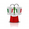 Set Tricolor Italy Moka 2 tasses Bialetti