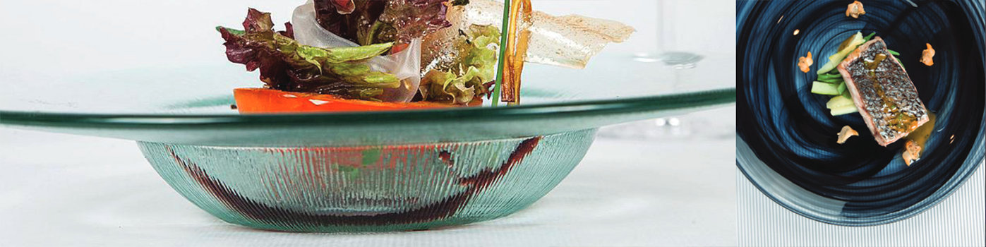 Assiette en verre pour l'horeca.